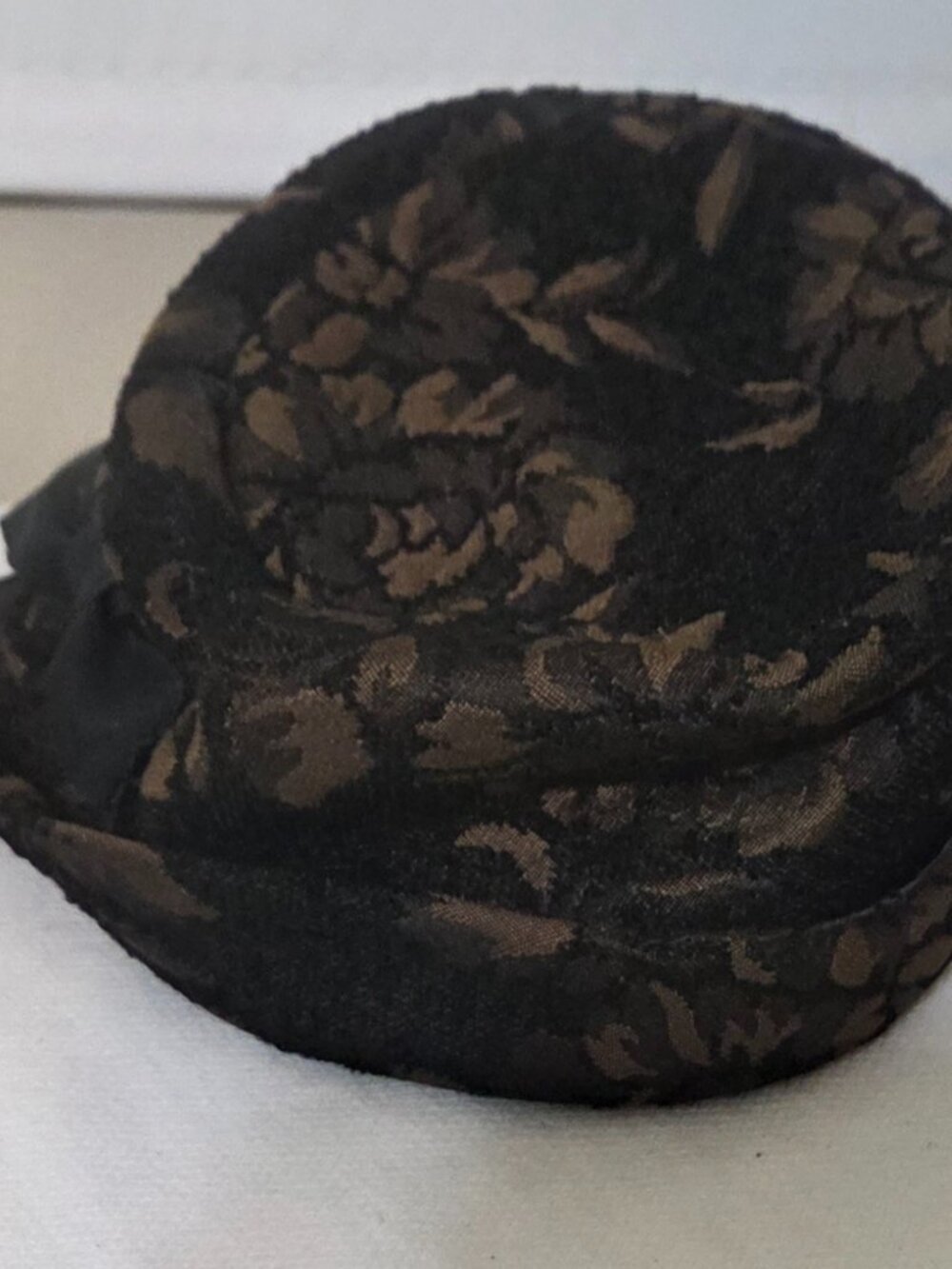 1960s Vintage Hat with Bow Black & Brown Union Made USA Women’s